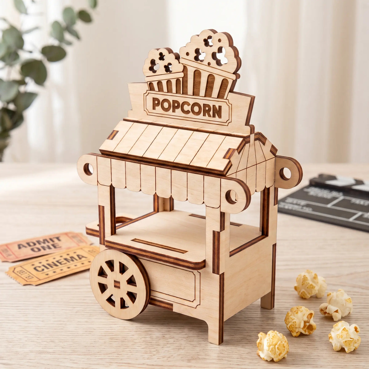Popcorn Cart Miniature Laser Cut File