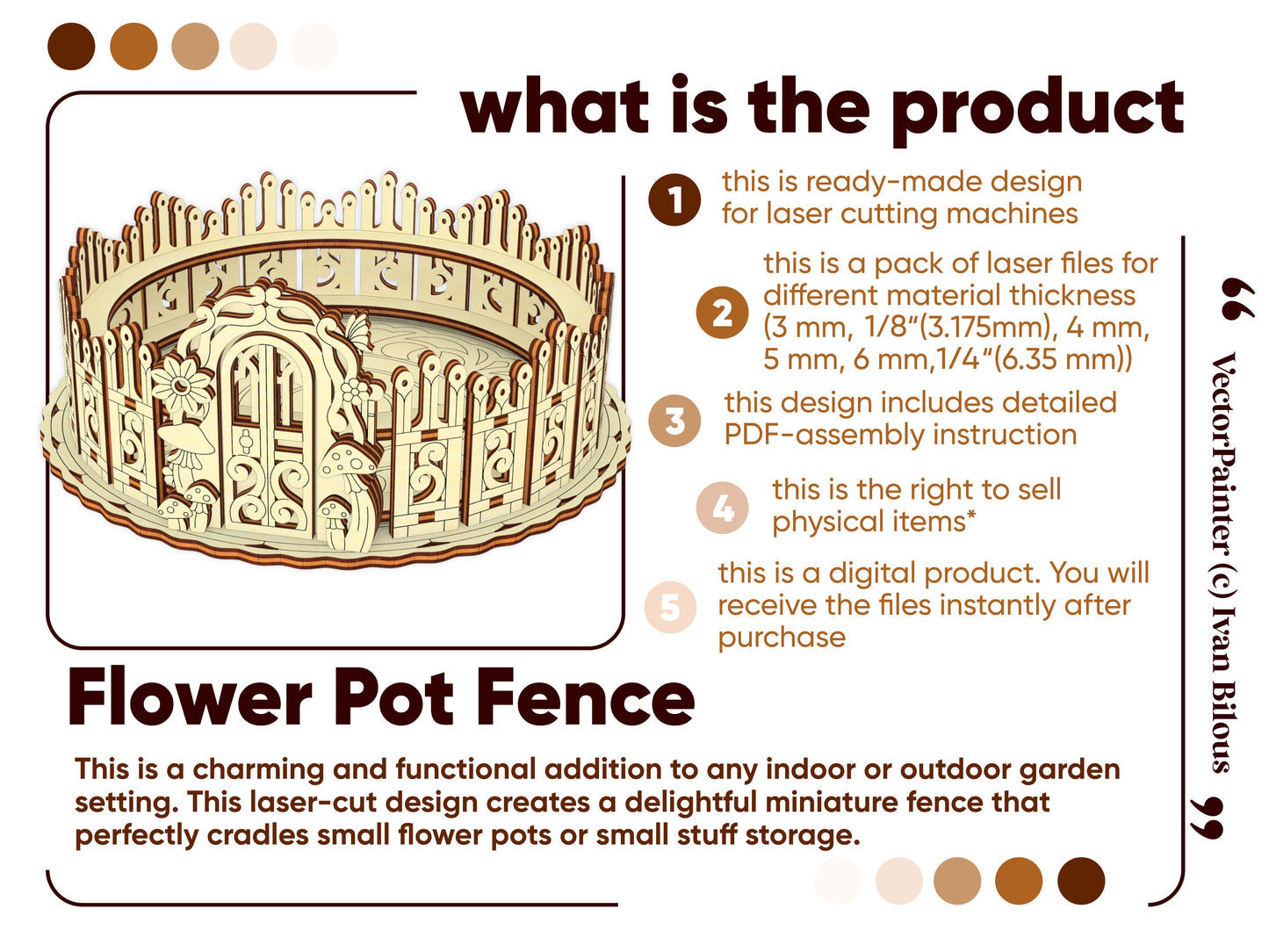 Box & Fence for Flower Pot #2