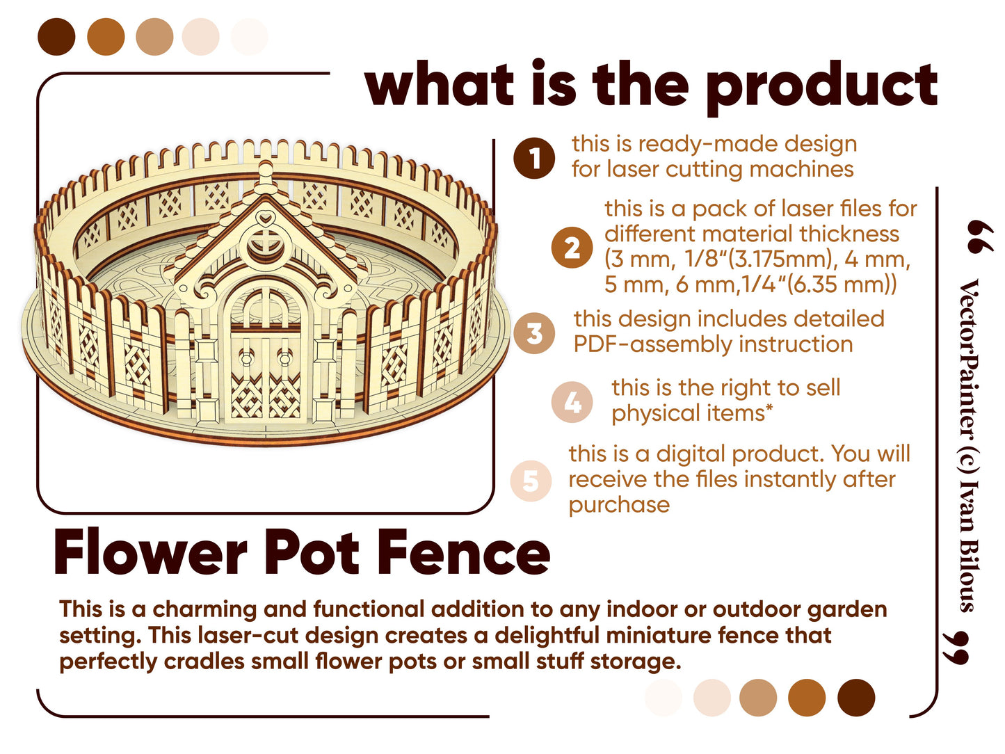 Box & Fence for Flower Pot #3