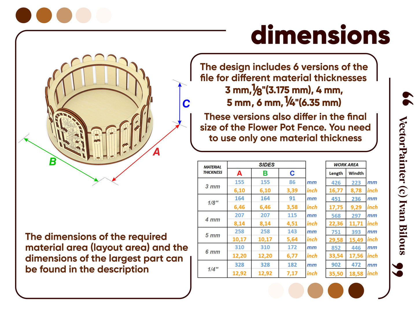 Box & Fence for Flower Pot #4