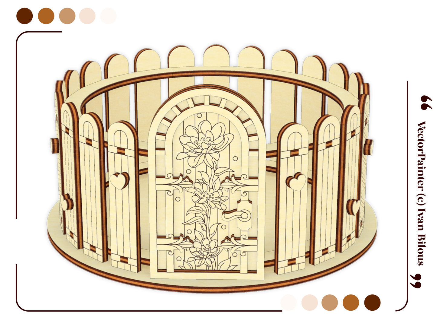 Box & Fence for Flower Pot #4
