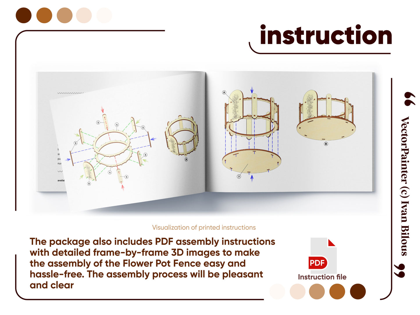 Box & Fence for Flower Pot #4