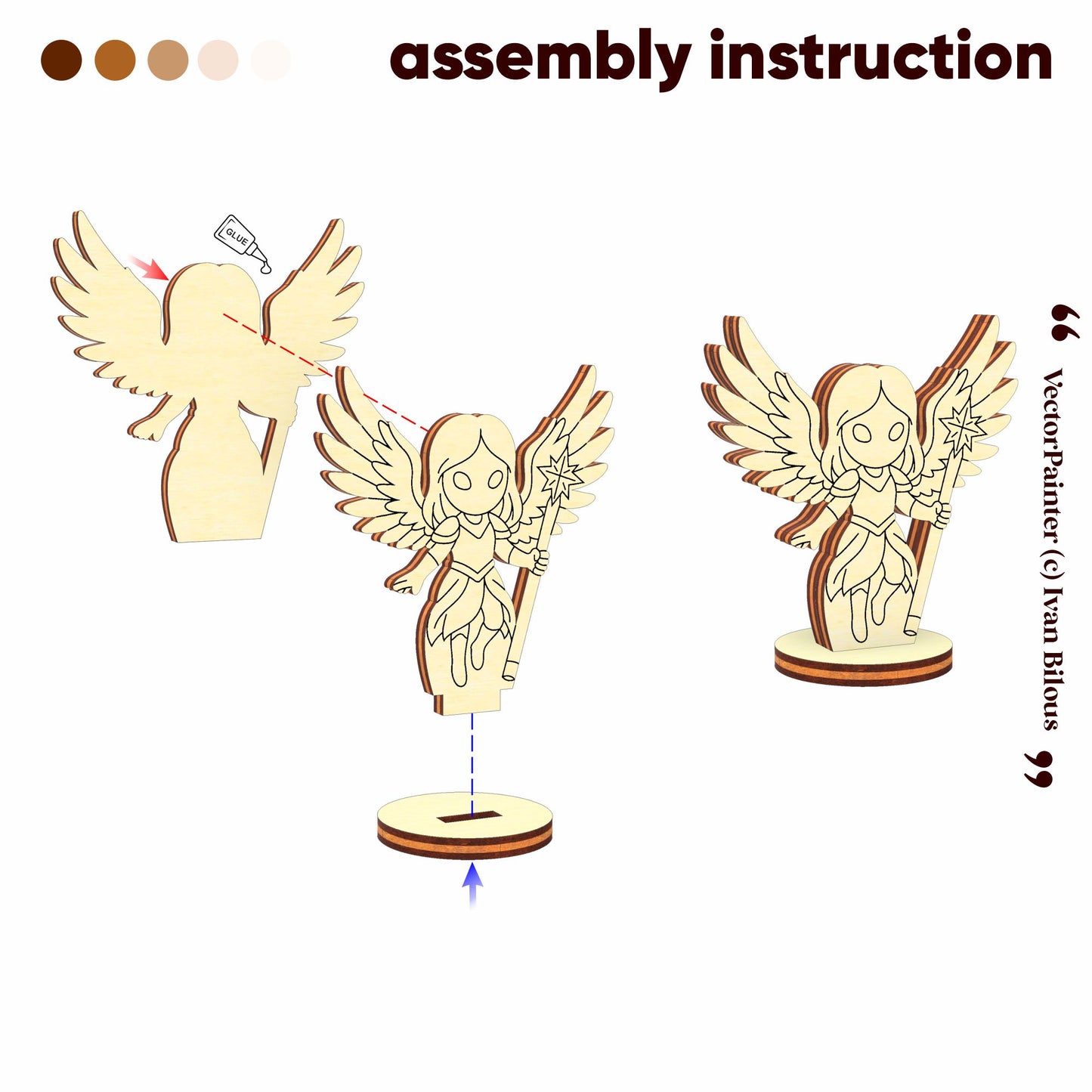 Celestial Angel Figurine - Laser Cut File SVG & DXF