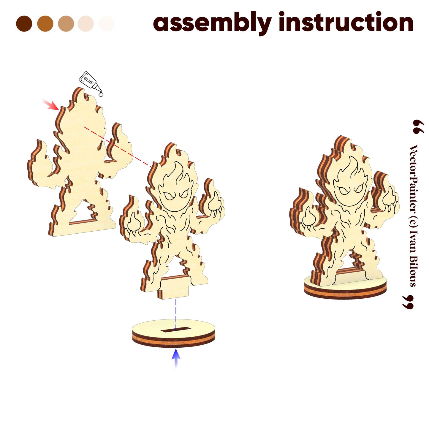 Fire Elemental - Laser Cut File SVG & DXF