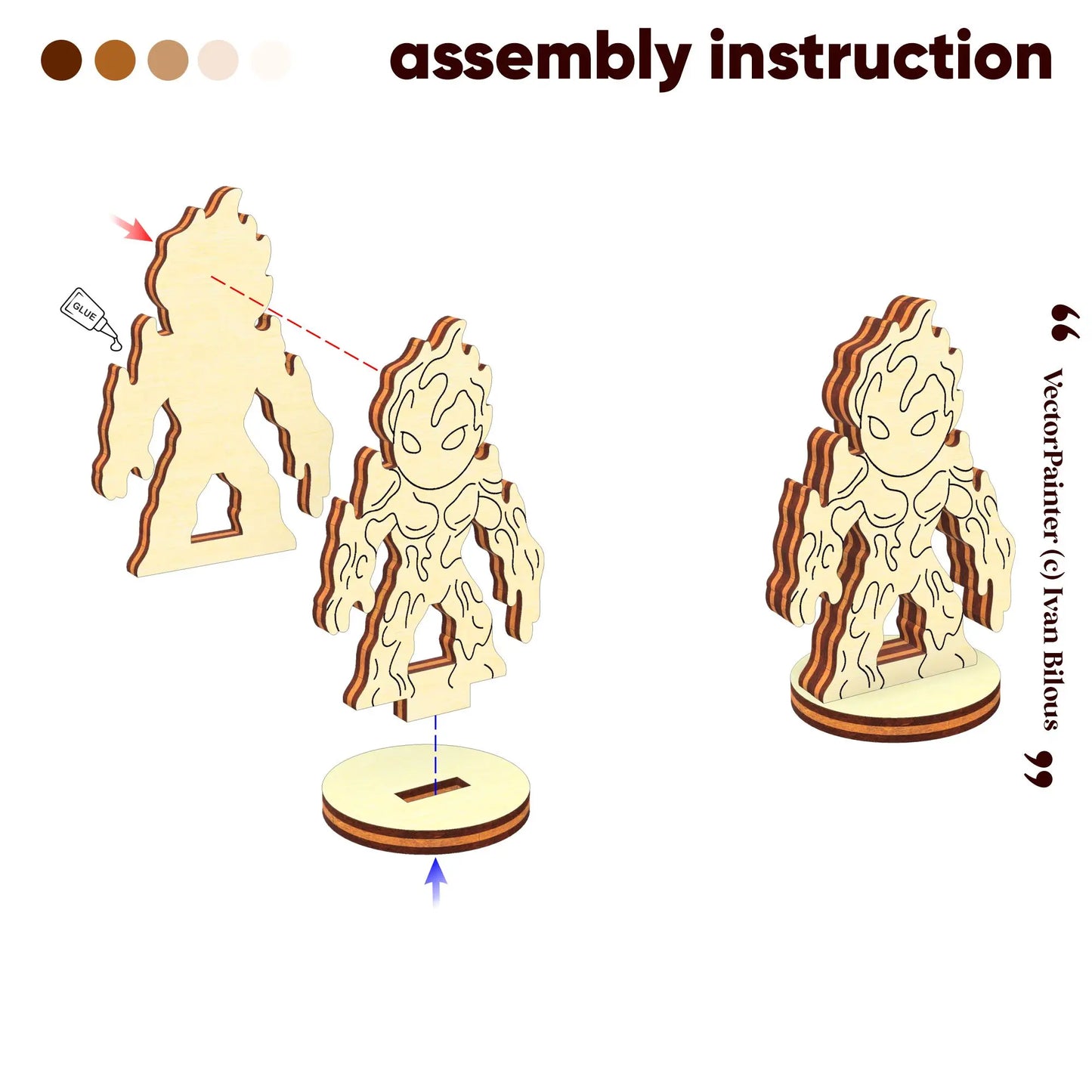 Lava Elemental Figurine - Laser Cut File SVG & DXF