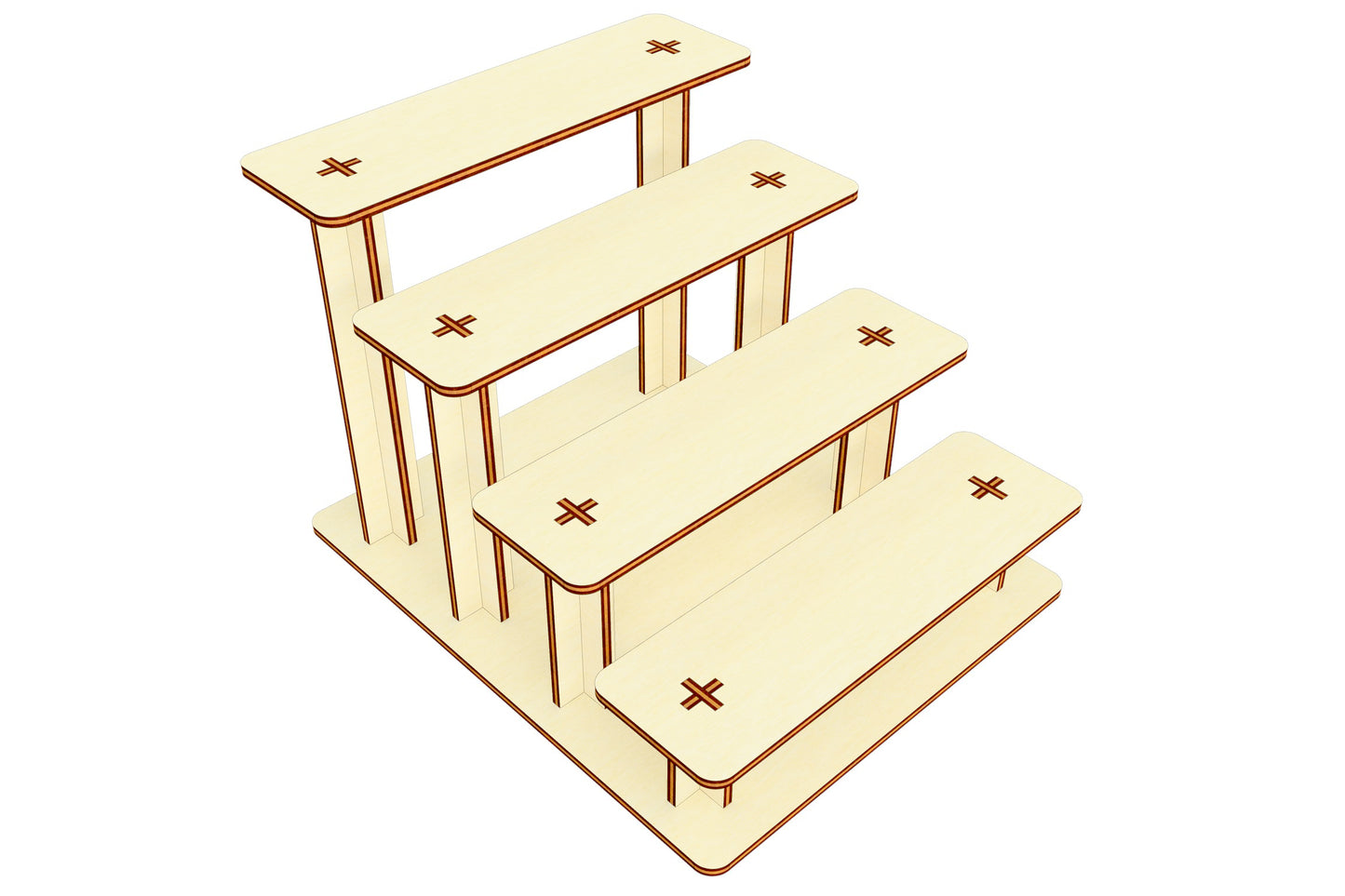 Download SVG file for tiered display stand laser cutting