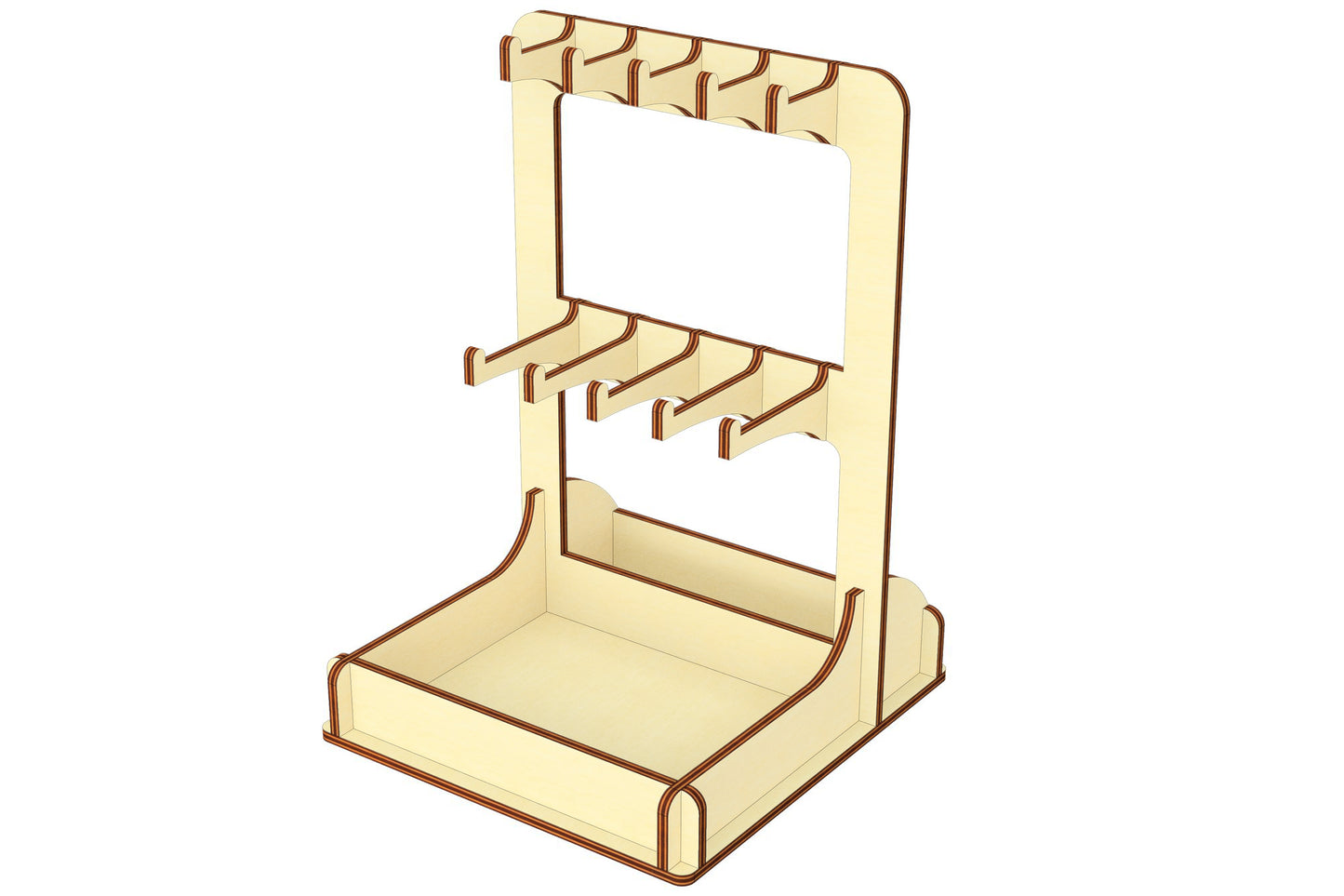 Downloadable and easy-to-assemble laser cut file for Keychain Stand.