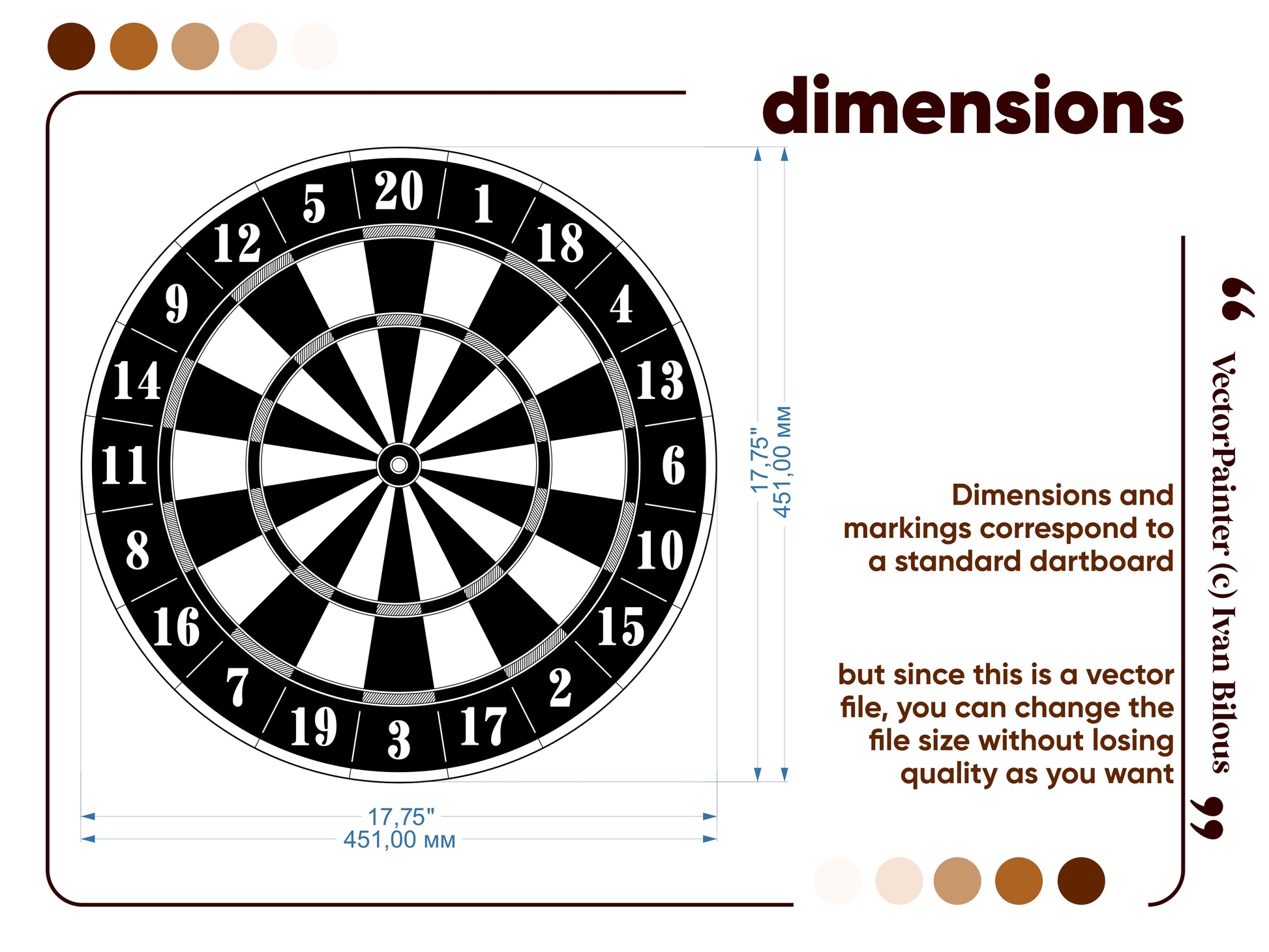 Dartboard with darts placed on the numbered sections