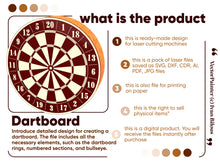 Load image into Gallery viewer, Laser cut dartboard template with precise measurements and markings
