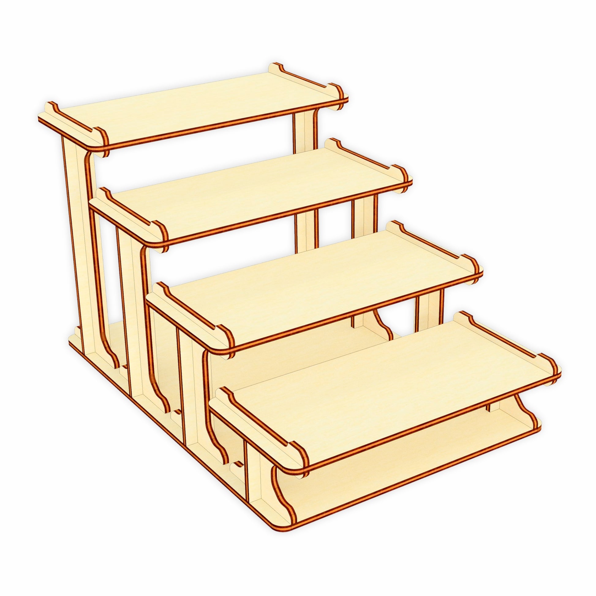 Laser cut file: Tiered display stand design on plywood