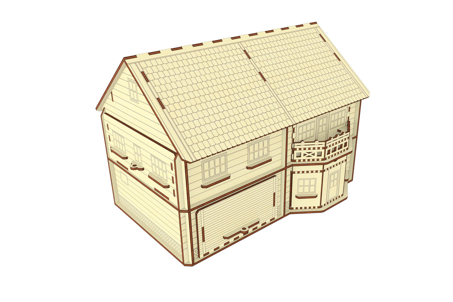 House with pull-out rooms-shelves