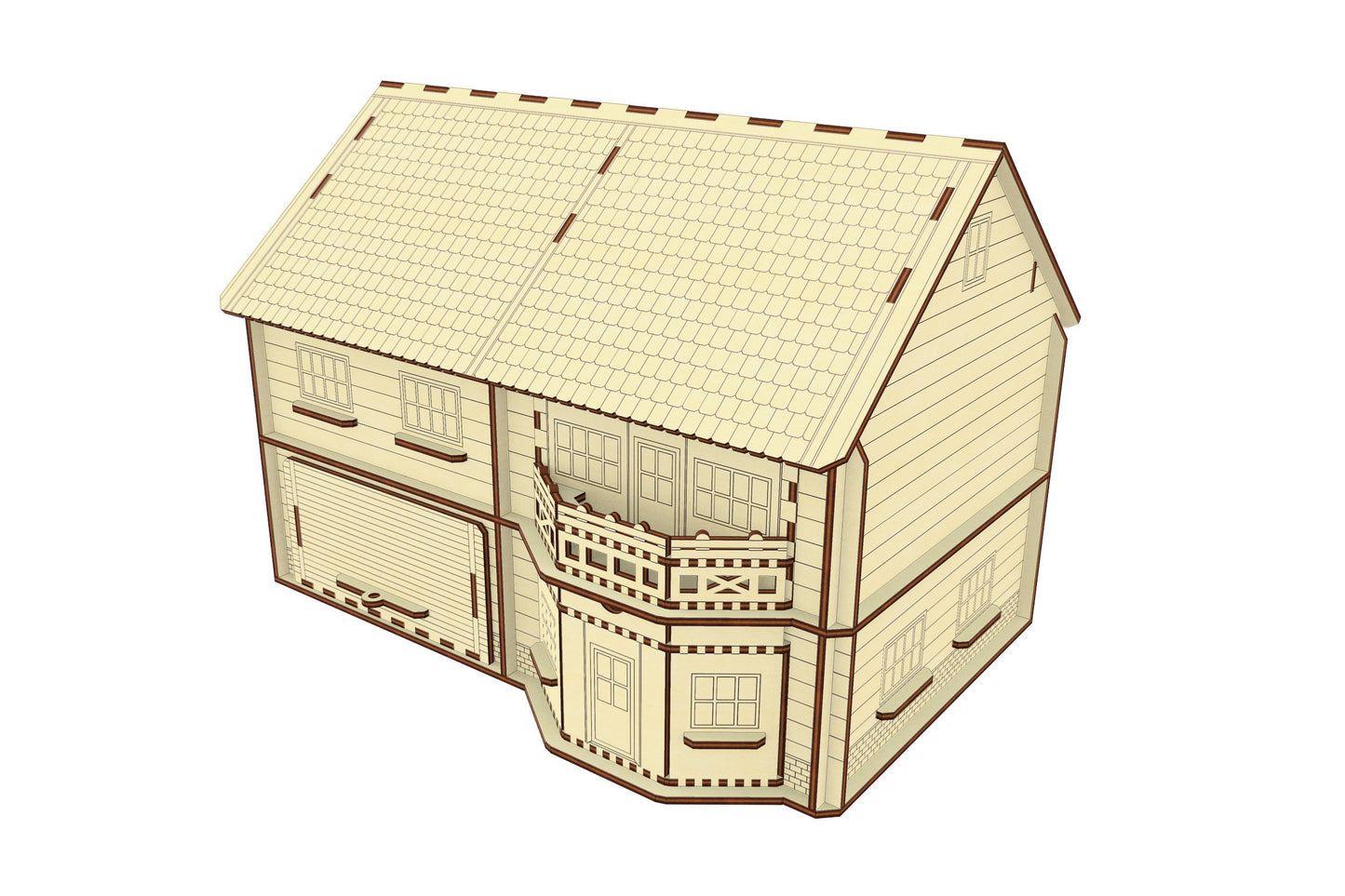 House with pull-out rooms-shelves