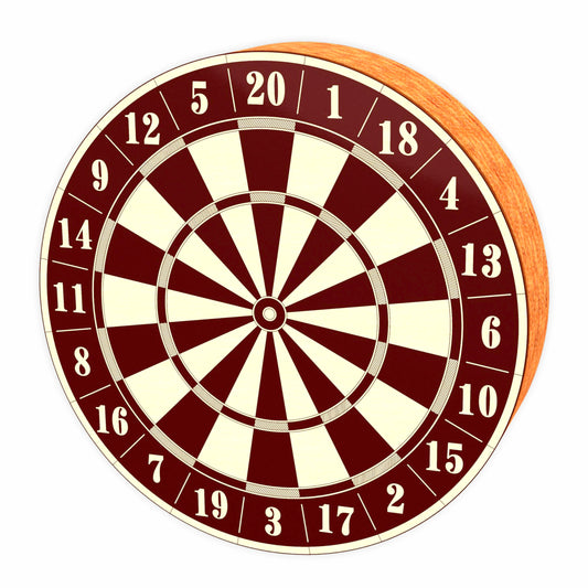 Laser cut dartboard design with numbered sections and bullseye target