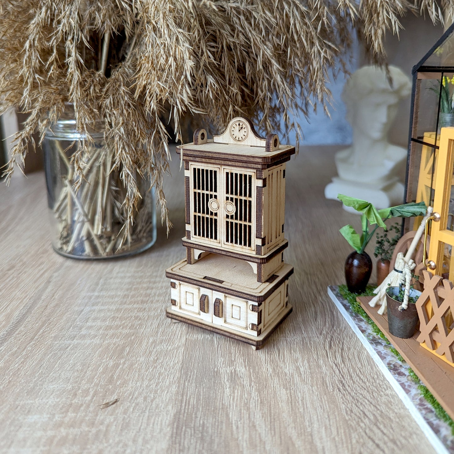 Cupboard Doll furniture with holes for fastening