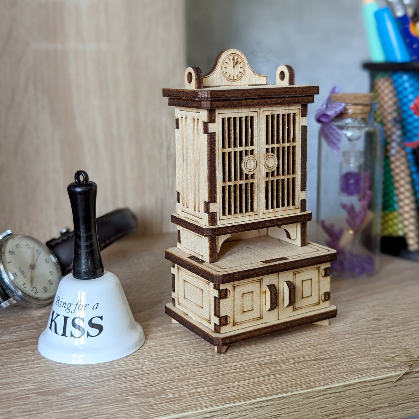 Cupboard Doll furniture with holes for fastening