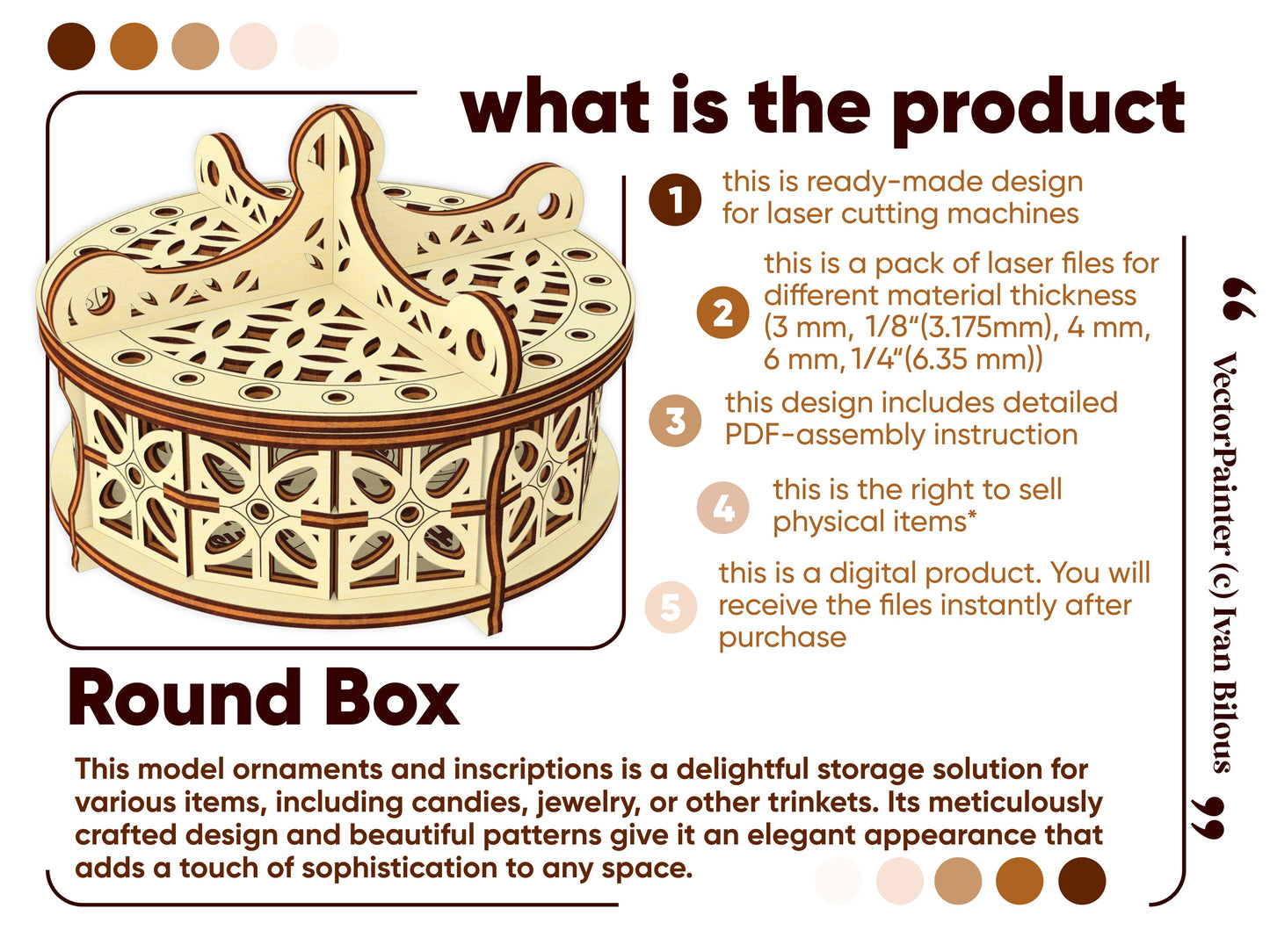 Patterned Round Box