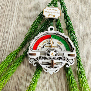 Holiday Santa Device Ornament - Determine Naughty or Nice with a Simple Lever