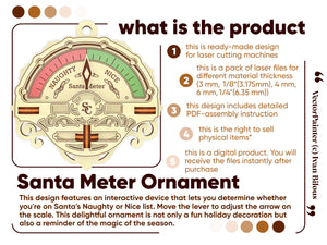 Interactive Santa Ornament with Naughty or Nice Indicator - Perfect  Laser Cut Design for Your Christmas Tree