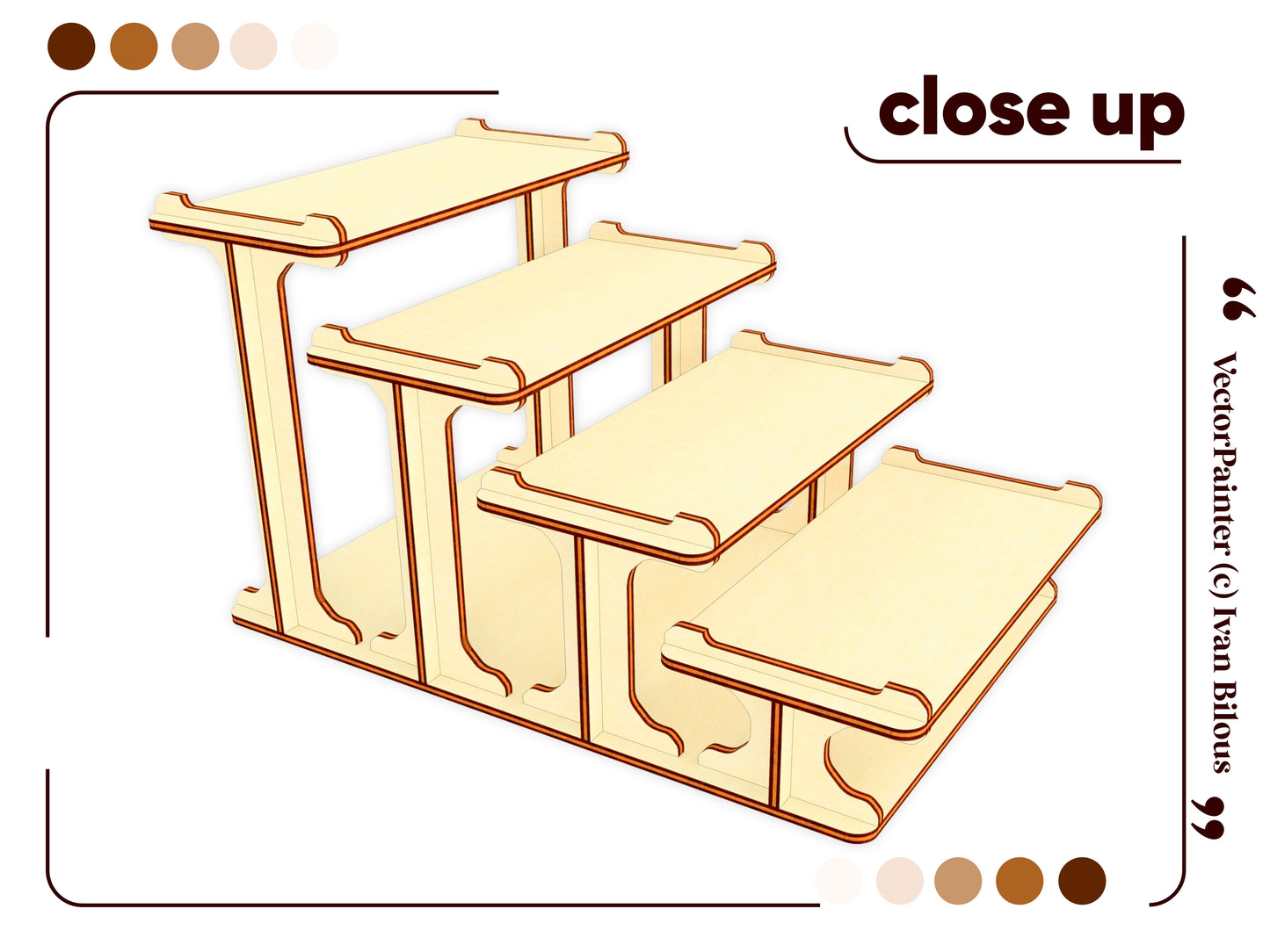 Laser cut project: Tiered display stand with multiple levels