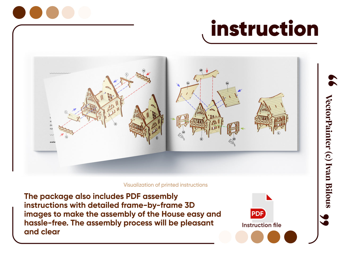 Downloadable laser cut file for a Garden Gnome House wooden model, ideal for DIY enthusiasts