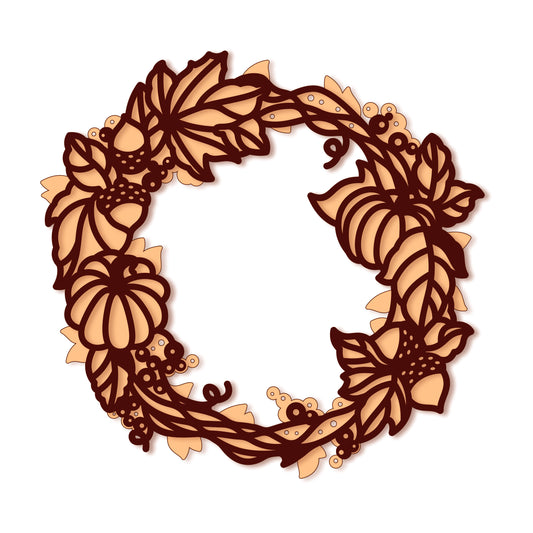 Autumn Pumpkin Wreath - Laser Cut File SVG & DXF
