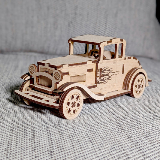 Old Car Miniature with Moving wheels