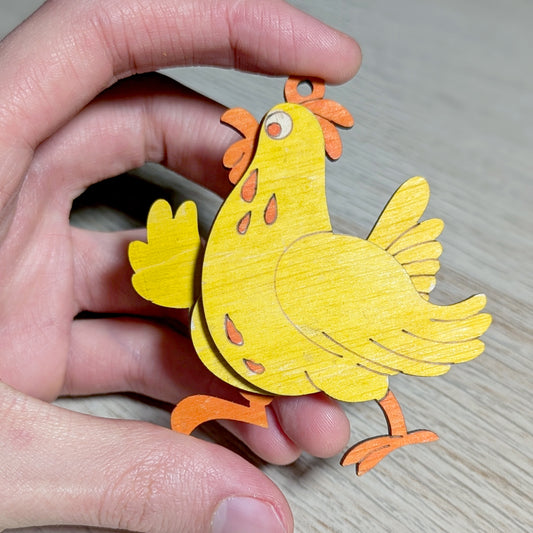 Easter Chicken Ornament - Set of 5 Hens