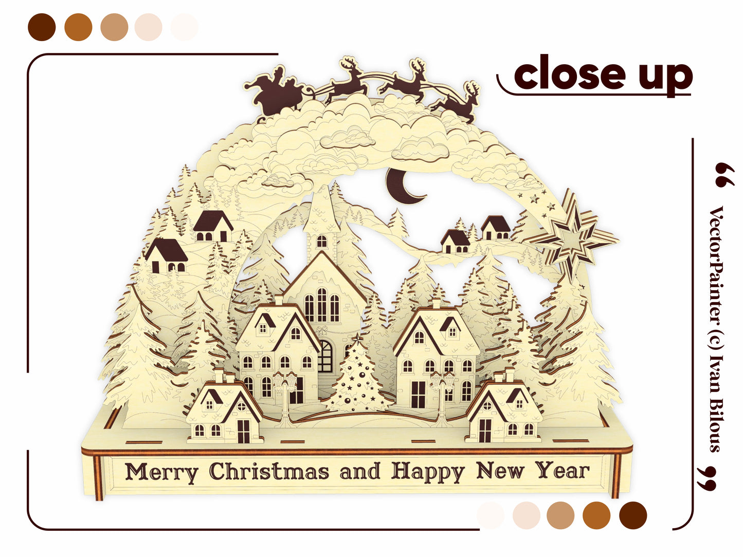Detailed laser cut plan for Christmas arch in SVG format.