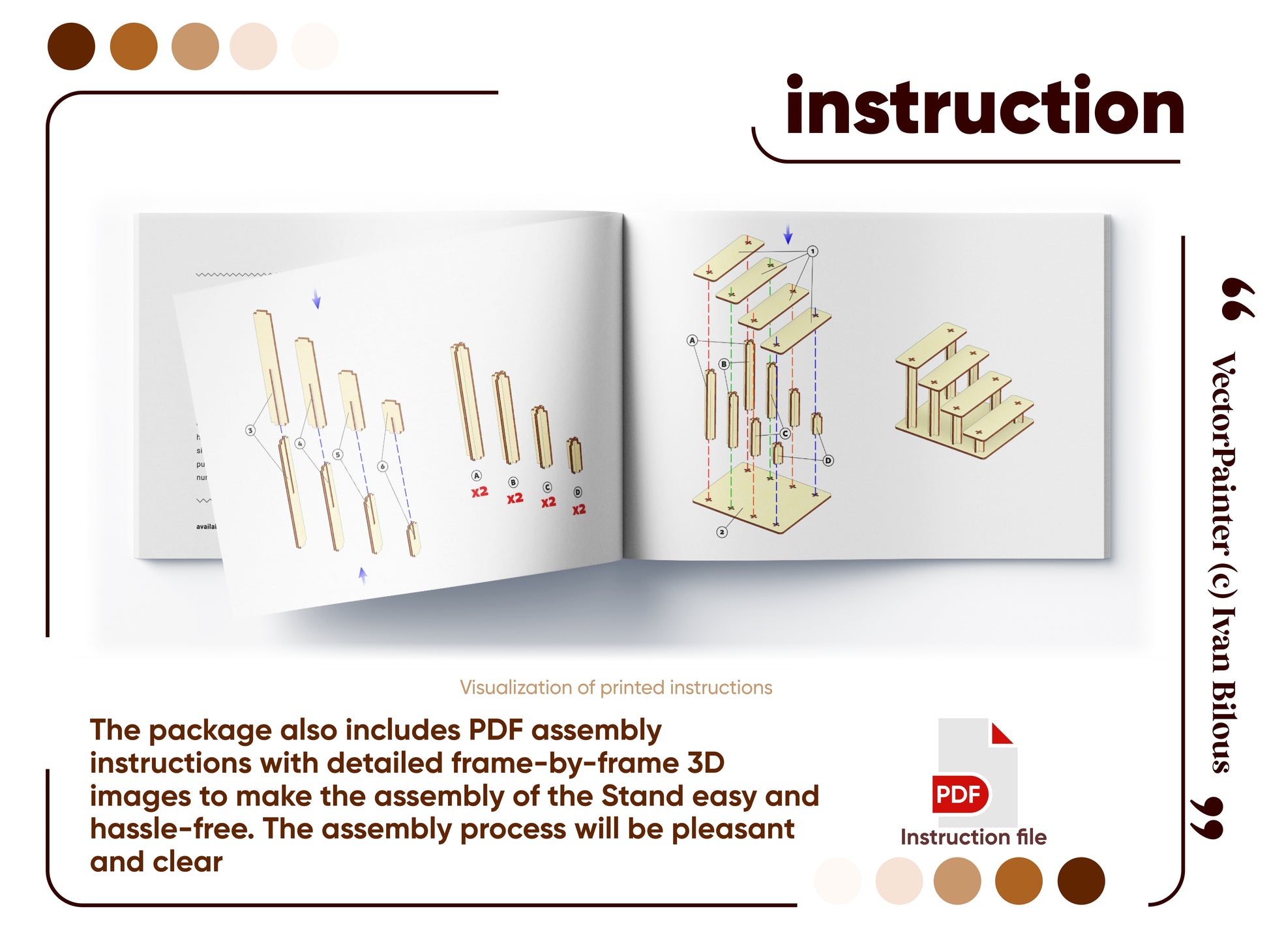DIY tiered display stand: laser cut design for plywood