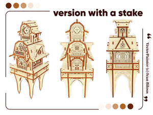Whimsical miniature house for laser cutting - DIY project