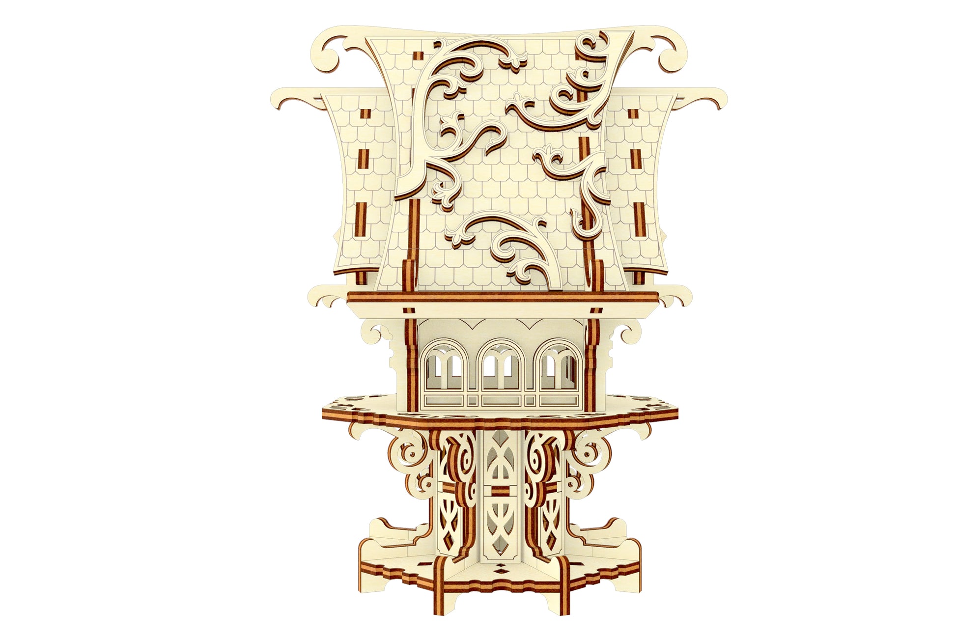 Laser cut file for the Garden Elf House: downloadable and easy to assemble