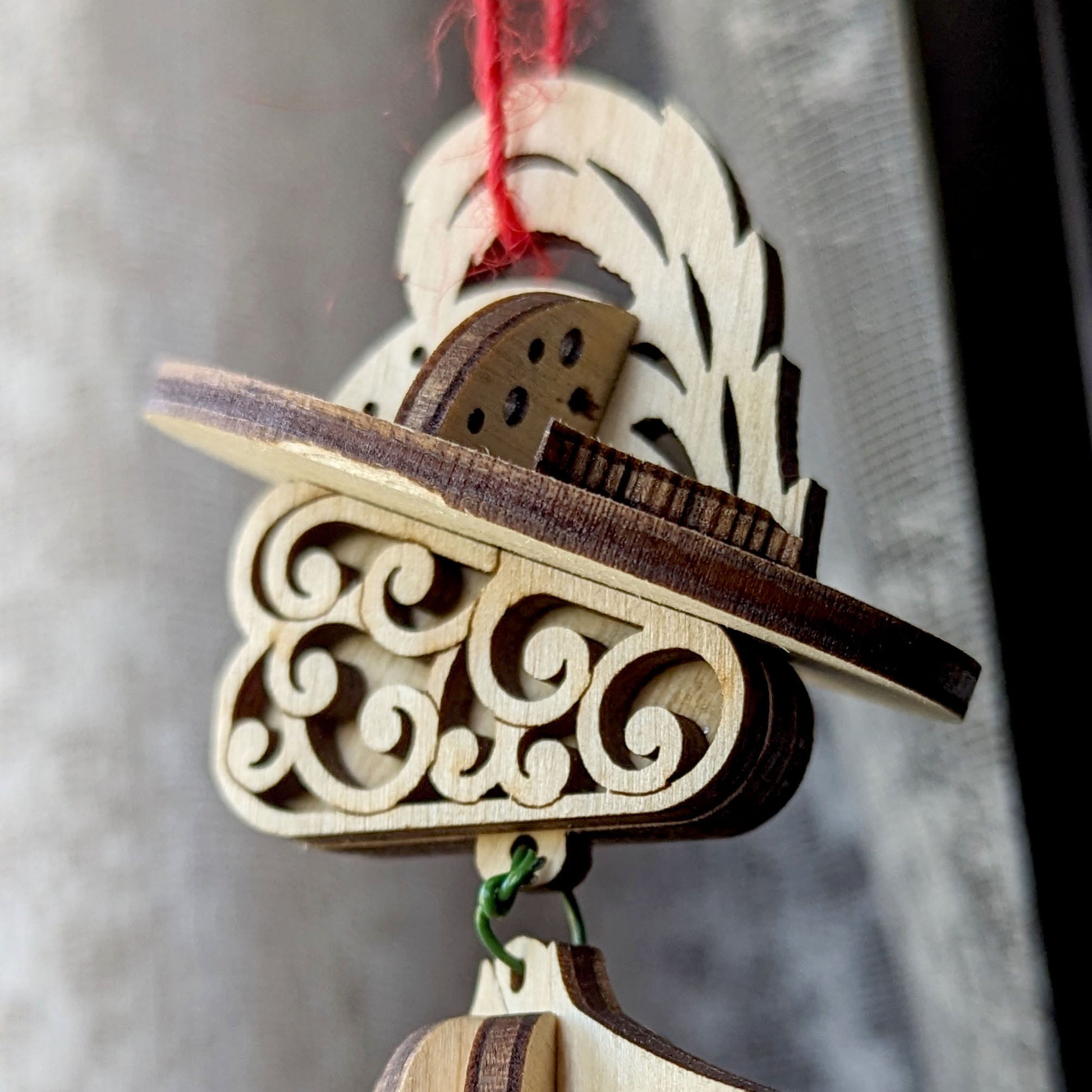 Downloadable laser cut file for fairy ornament.