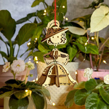 Load image into Gallery viewer, Laser cut design: fairy ornament with delicate features.
