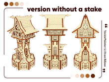 Load image into Gallery viewer, Garden stake magic tower design for laser cutting
