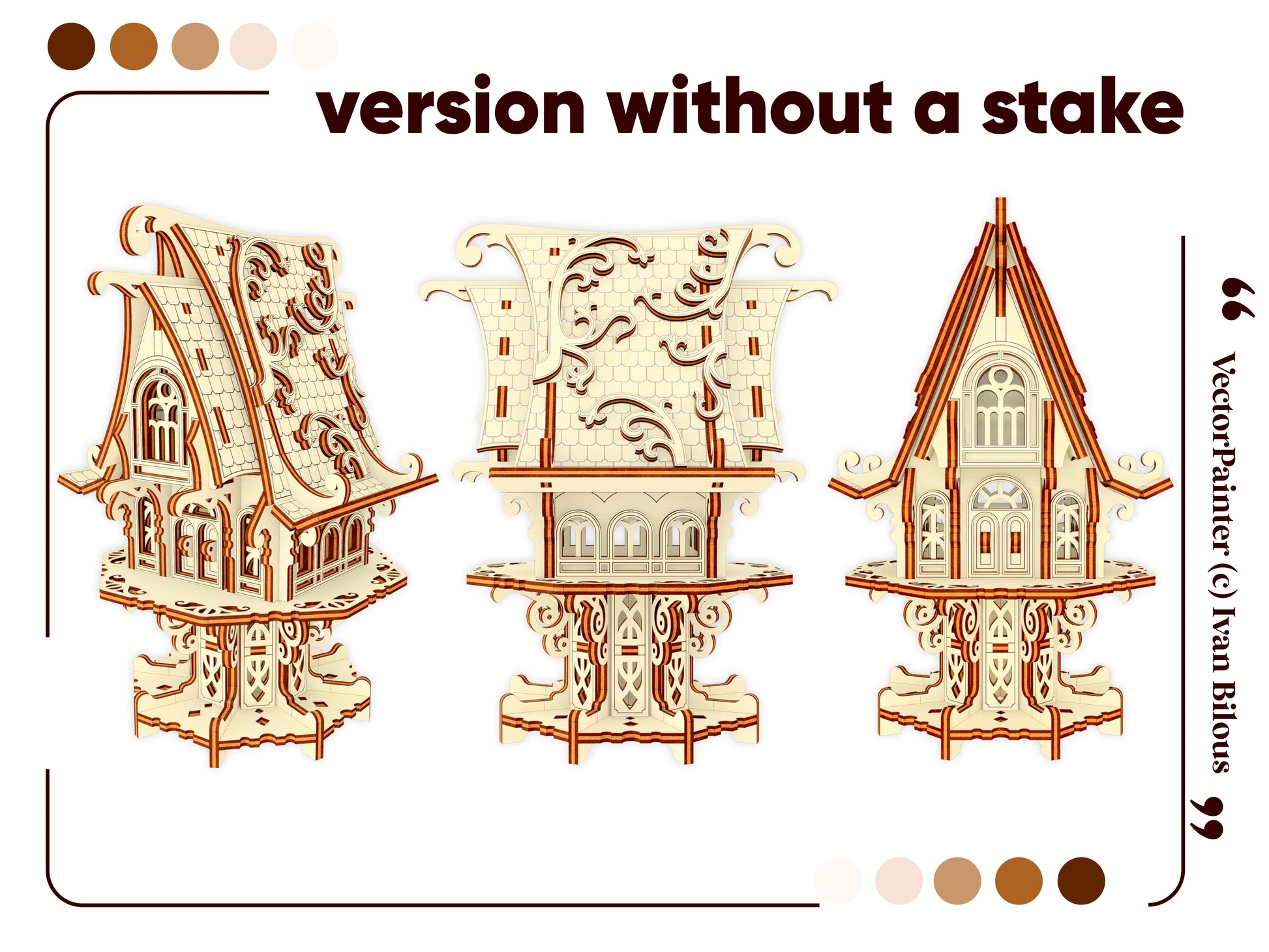 DIY Garden Elf House: laser cut design for plywood