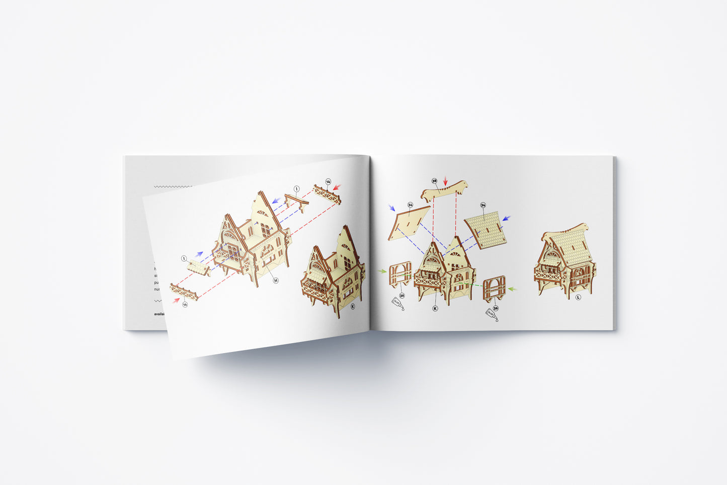 Assembly instruction of Garden Gnome House laser cut design