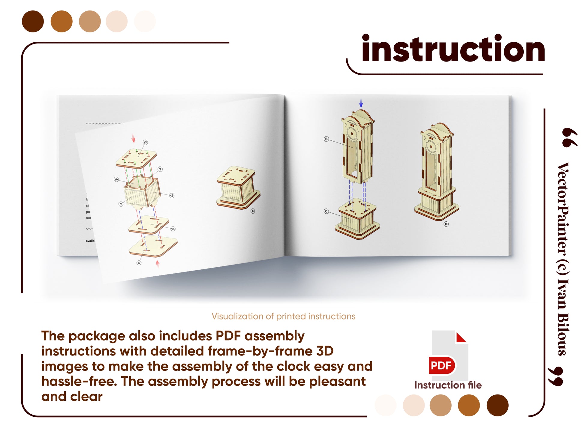 Assembly instruction for the Laser cut Design of the Pendulum Clock cabinet ready made project