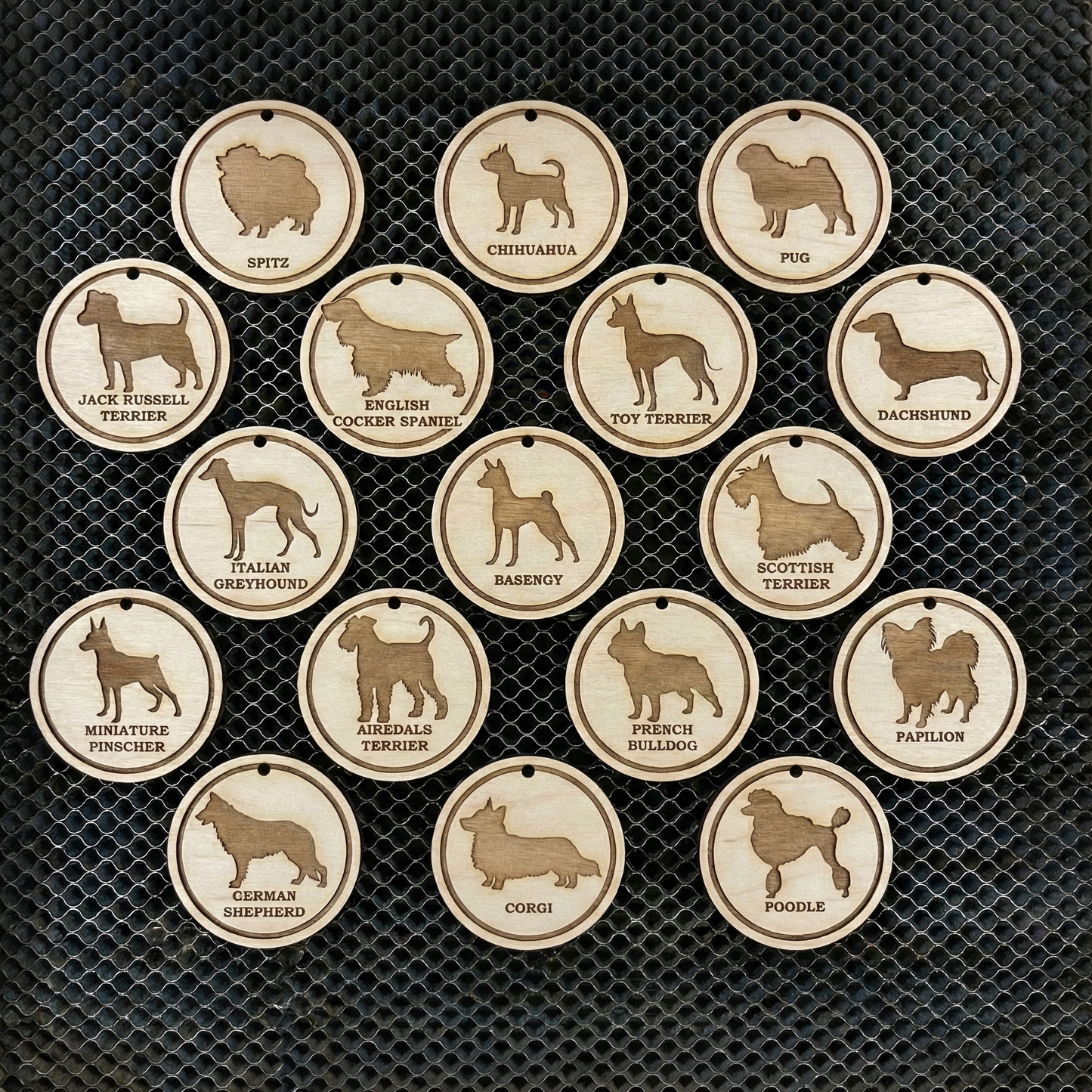 Set of 18 Dog's labels - Laser Cut File SVG & DXF