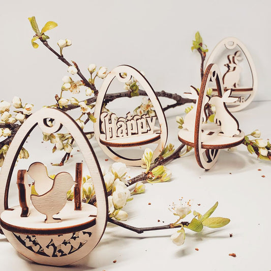 Set of 7 Easter Eggs decor