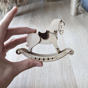 Miniature laser-cut horse: nostalgic wooden design