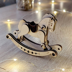 Laser-cut project: charming wooden rocking horse