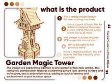 Load image into Gallery viewer, Detailed laser cut plan for Garden Magic Tower in SVG format

