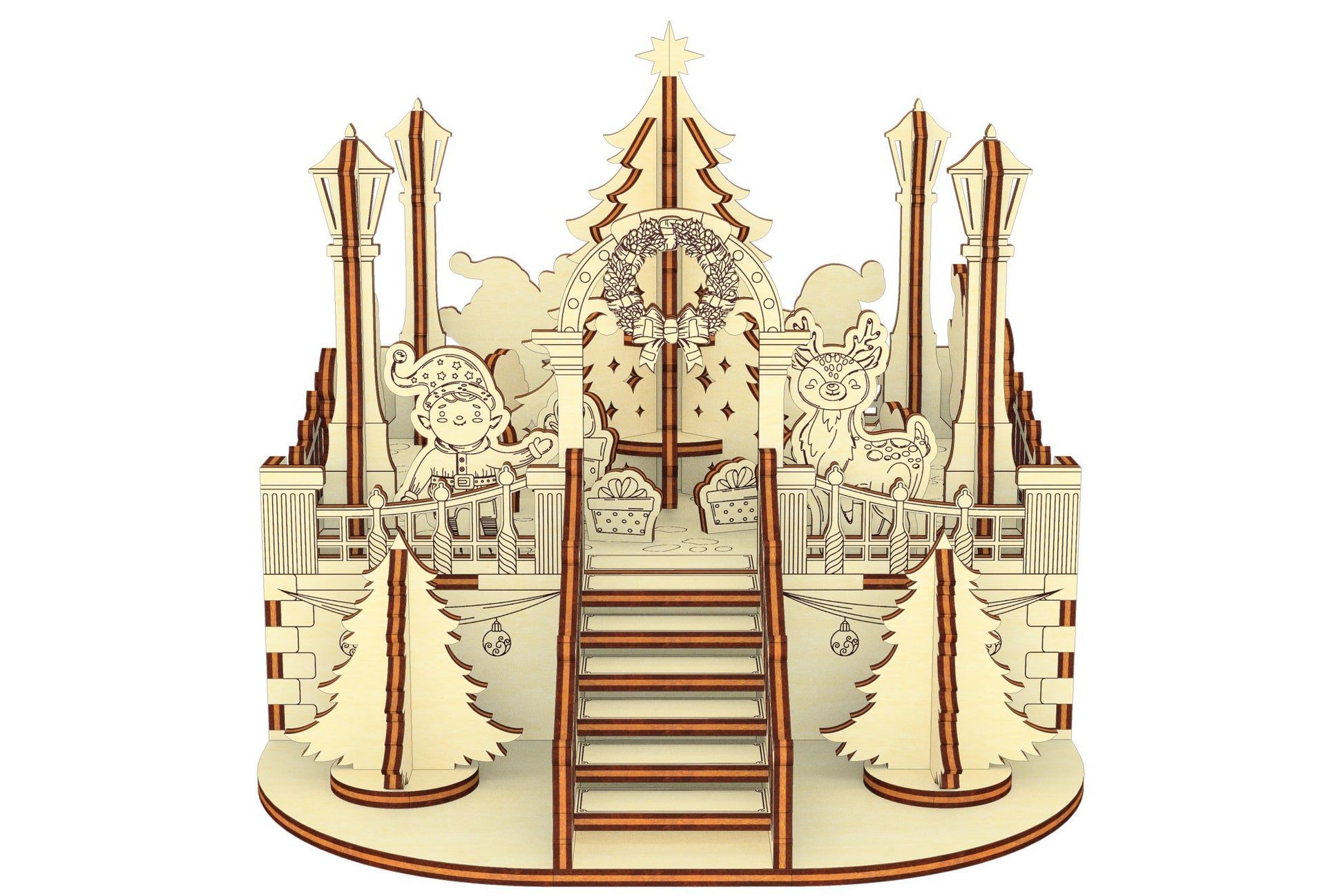 Christmas square: laser-cut project for a joyful holiday display.