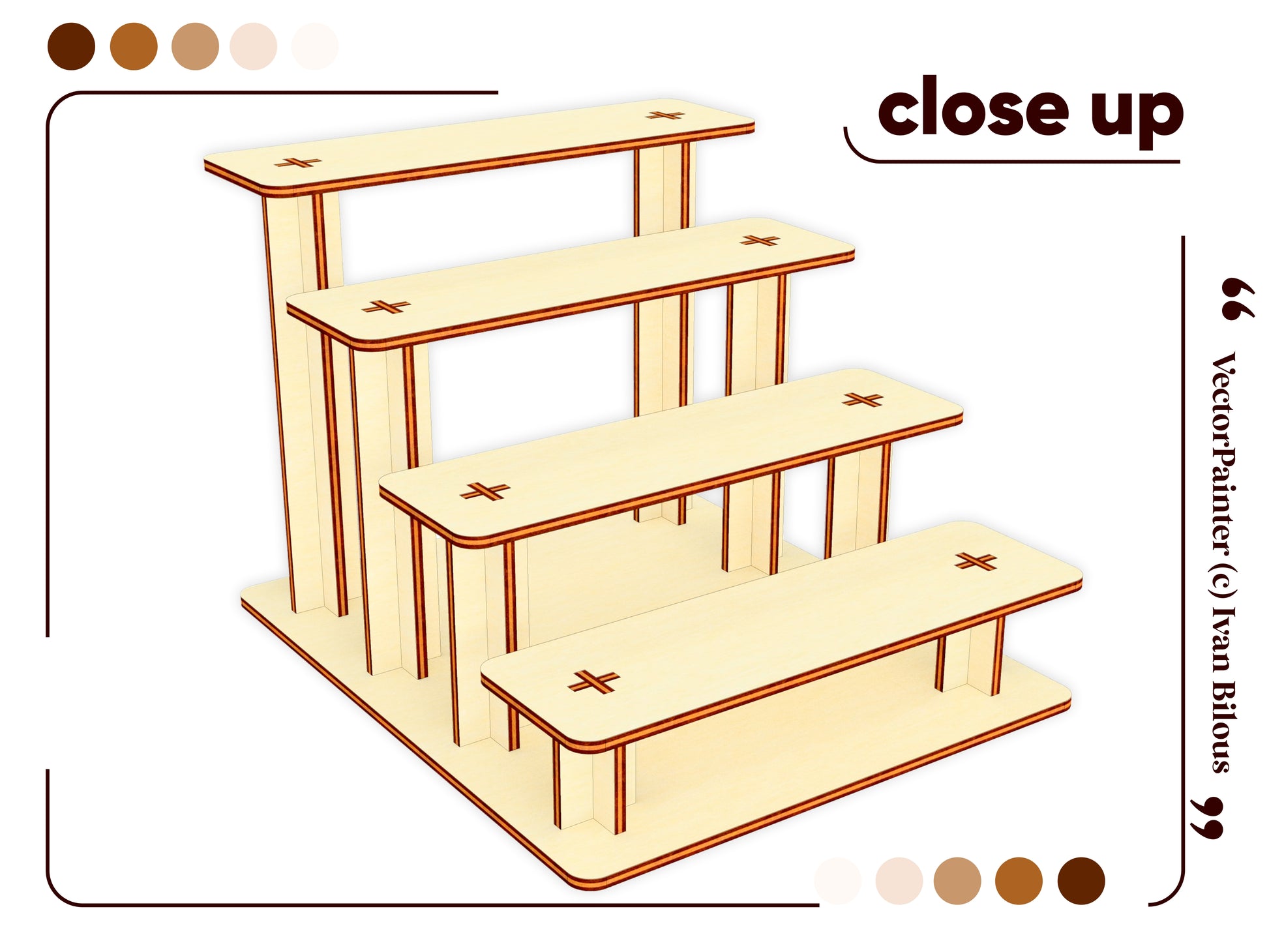 Laser cut project: tiered display stand with multiple levels