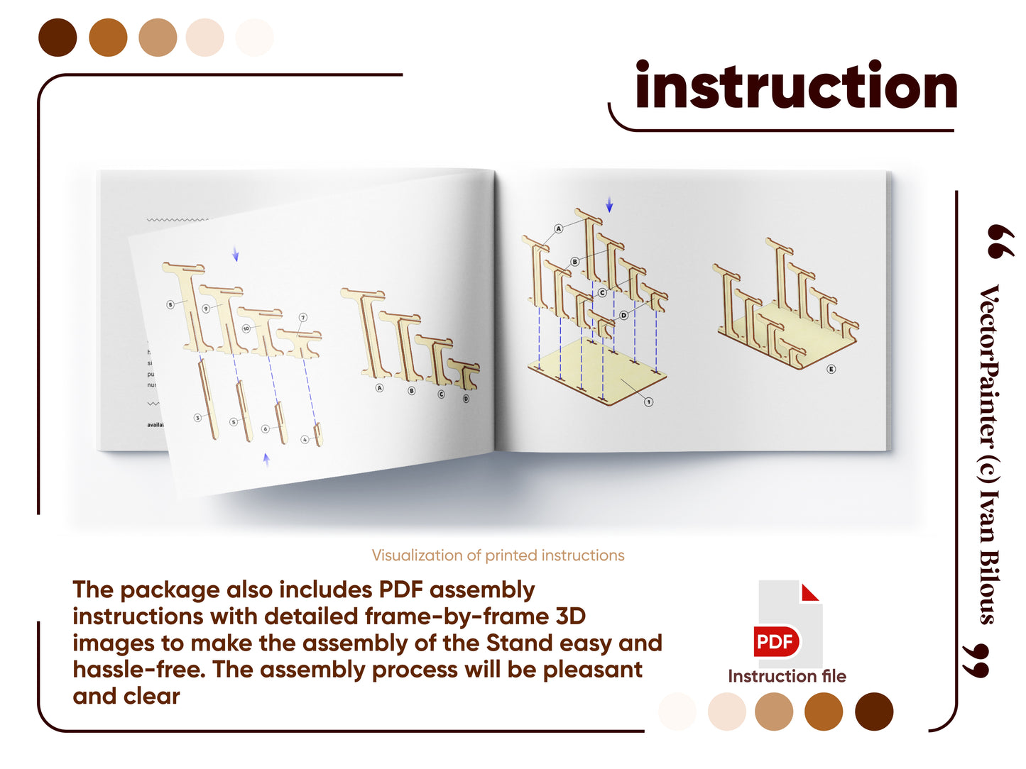 DIY tiered display stand: Laser cut design for plywood
