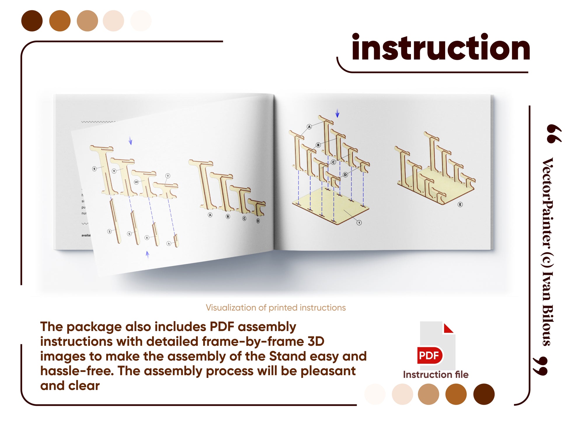 DIY tiered display stand: Laser cut design for plywood