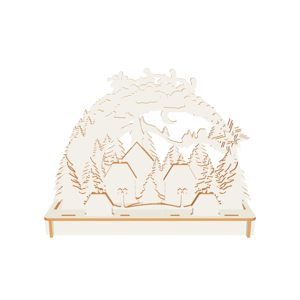 Laser cut Christmas arch design made from plywood