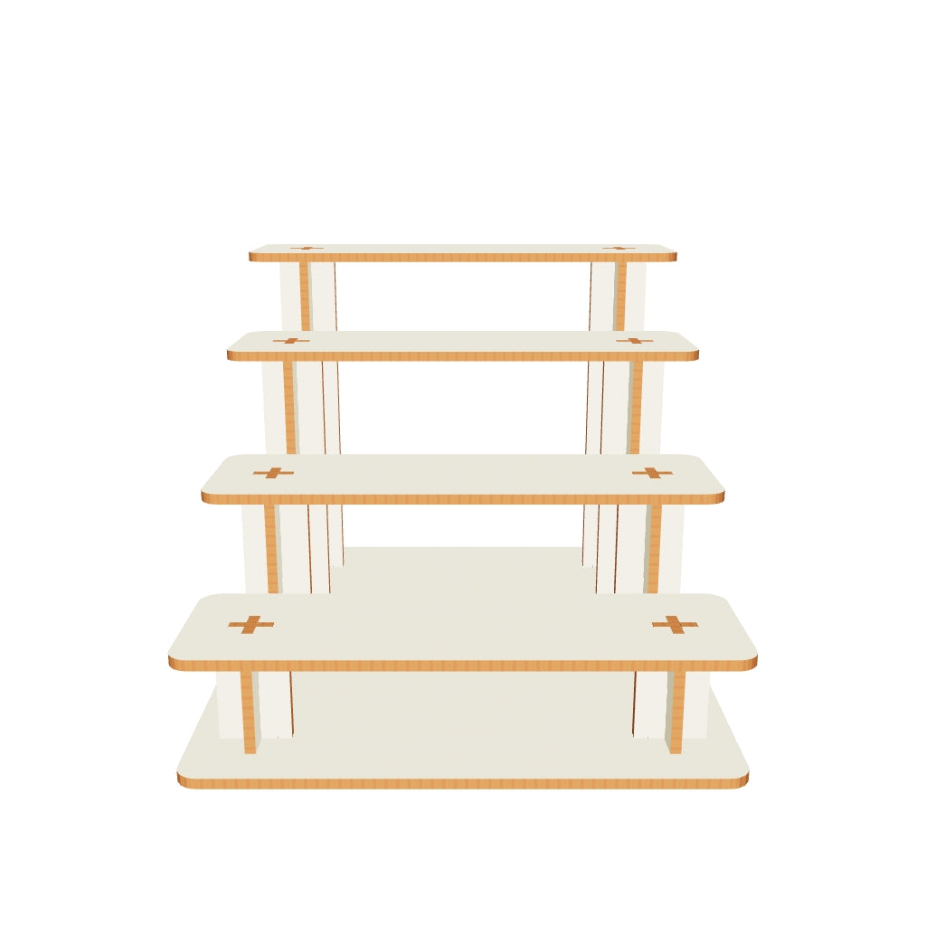 Laser cut tiered display stand design on plywood - 3d model