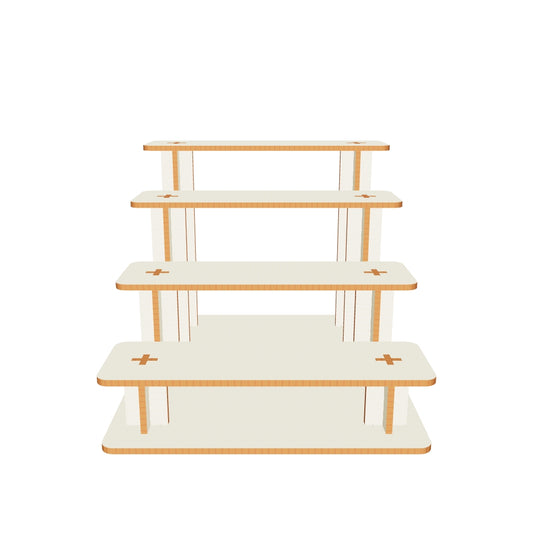 Laser cut tiered display stand design on plywood - 3d model