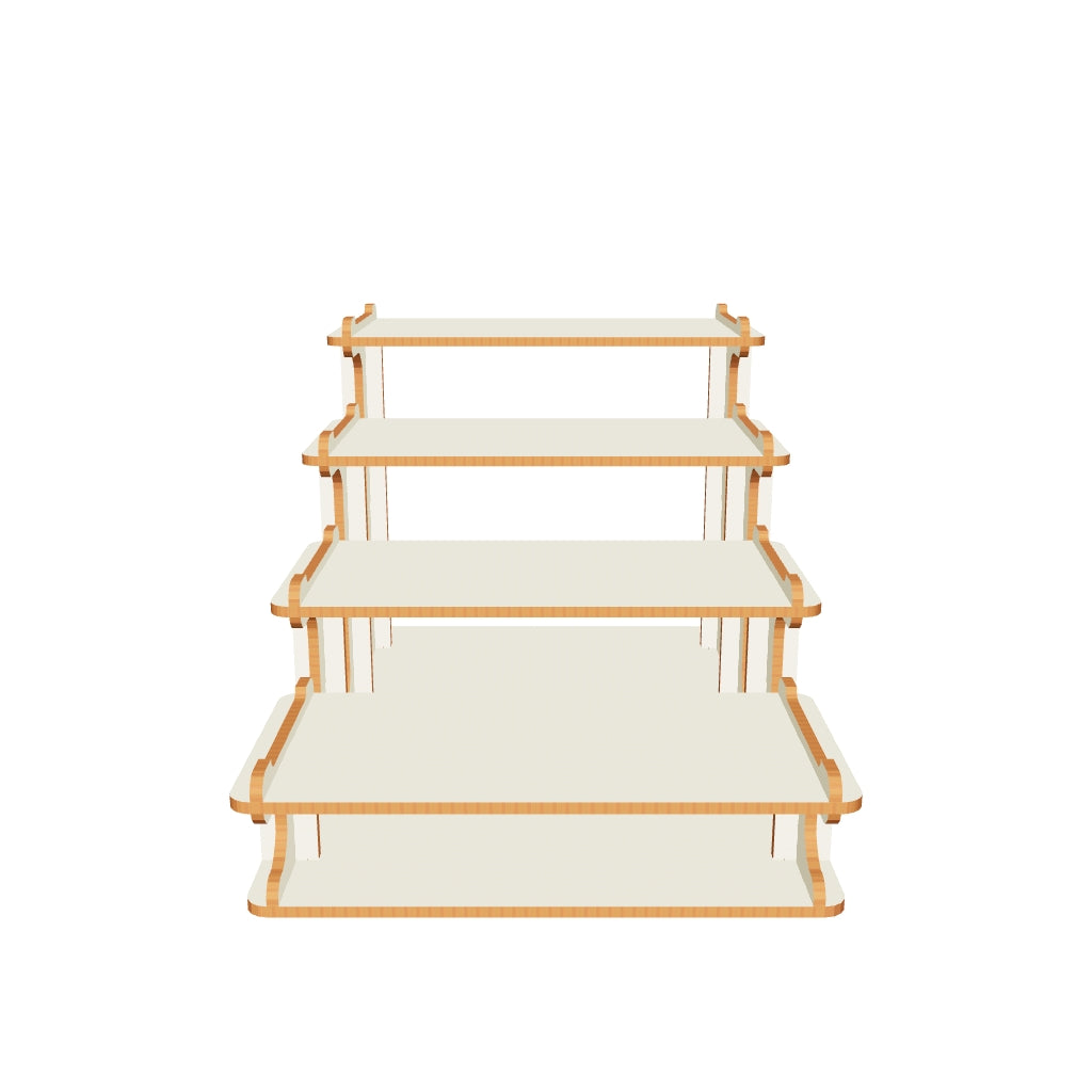 Laser cut file: Tiered display stand design on plywood - 3d model